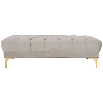 Zarya Tufted Rectangular Bench - Safavieh Gray 10 Zarya Tufted Rectangular Bench - Safavieh Gray - Image 8