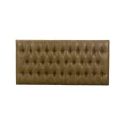 58" Draper Large Bench with Button Tufting Faux Leather Light Brown - HomePop -Ottomans Official Shop unnamed file 1710