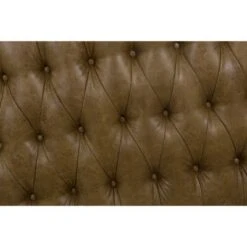 58" Draper Large Bench with Button Tufting Faux Leather Light Brown - HomePop -Ottomans Official Shop unnamed file 1712