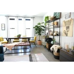 58" Draper Large Bench with Button Tufting Faux Leather Light Brown - HomePop -Ottomans Official Shop unnamed file 1716