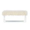 Faux Flokati Acrylic Leg Bench White - Linon