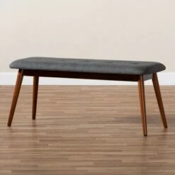 Flora Bench - Baxton Studio Gray -Ottomans Official Shop unnamed file 1746