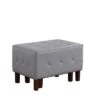 Ore International 1 Seating Stackable Bench with Wooden Legs Light Gray -Ottomans Official Shop unnamed file 1766