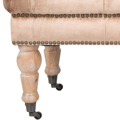 Barney Tufted Bench w/ Brass Nail Heads - Safavieh 8 Barney Tufted Bench w/ Brass Nail Heads - Safavieh - Image 6