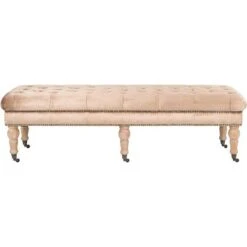 Barney Tufted Bench w/ Brass Nail Heads - Safavieh 16 Barney Tufted Bench w/ Brass Nail Heads - Safavieh -Ottomans Official Shop unnamed file 1783