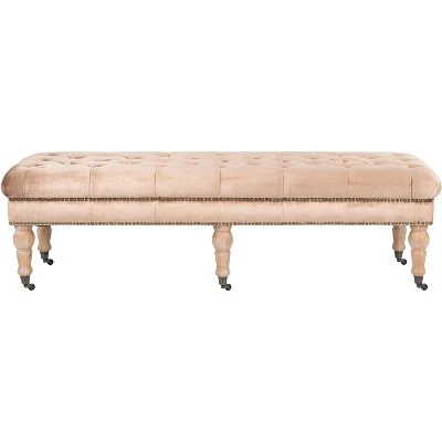 Barney Tufted Bench w/ Brass Nail Heads - Safavieh 9 Barney Tufted Bench w/ Brass Nail Heads - Safavieh - Image 7