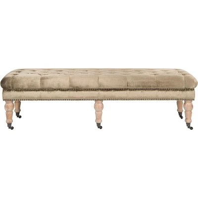 Barney Tufted Bench w/ Brass Nail Heads - Safavieh 10 Barney Tufted Bench w/ Brass Nail Heads - Safavieh - Image 8