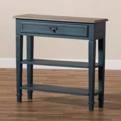 Dauphine Spruce Finished Wood Accent Console Table Blue - Baxton Studio -Ottomans Official Shop unnamed file 1804