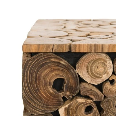 Jefferson 18" Accent Stool Hardwood/Light Oak/Black - Safavieh 6 Jefferson 18" Accent Stool Hardwood/Light Oak/Black - Safavieh - Image 4