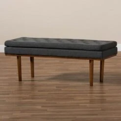 Arne Walnut Finished Bench - Baxton Studio Dark Gray 16 Arne Walnut Finished Bench - Baxton Studio Dark Gray -Ottomans Official Shop unnamed file 1838