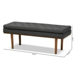 Arne Walnut Finished Bench - Baxton Studio Dark Gray 17 Arne Walnut Finished Bench - Baxton Studio Dark Gray -Ottomans Official Shop unnamed file 1839