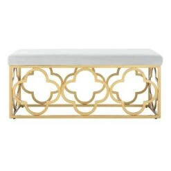 Fleur Rectangle Bench - Safavieh Gray/gold -Ottomans Official Shop unnamed file 1885