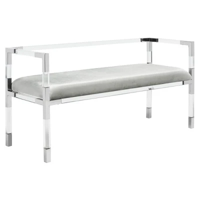 Anastasia Acrylic Bench Silver - Safavieh 5 Anastasia Acrylic Bench Silver - Safavieh - Image 3