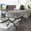 Olivia & May Contemporary Iron Bench Gray - Olivia & May