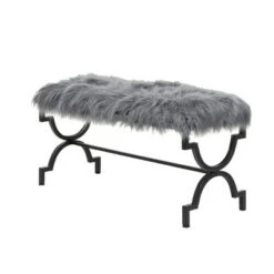 Olivia & May Contemporary Iron Bench Gray - Olivia & May -Ottomans Official Shop unnamed file 198