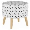 Samantha Round Ottoman with Splayed Legs Charcoal/White Dash - Skyline Furniture -Ottomans Official Shop unnamed file 200