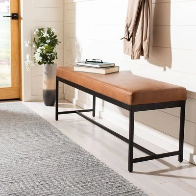 Chase Faux Leather Bench - Safavieh Dark Green 3 Chase Faux Leather Bench - Safavieh Dark Green