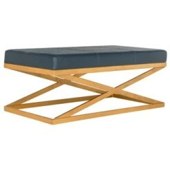 Alexes Bench - Navy/Gold - Safavieh 7 Alexes Bench - Navy/Gold - Safavieh -Ottomans Official Shop unnamed file 2030