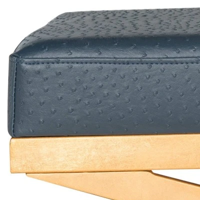 Alexes Bench - Navy/Gold - Safavieh 5 Alexes Bench - Navy/Gold - Safavieh - Image 3