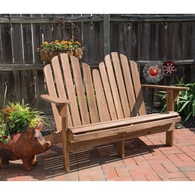 Adirondack Double Bench Acorn Finish - Linon 7 Adirondack Double Bench Acorn Finish - Linon - Image 5