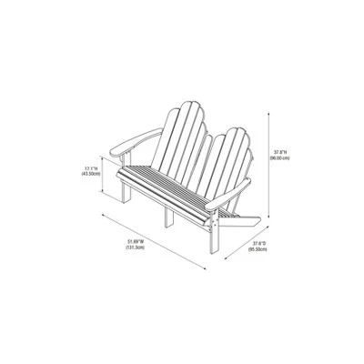 Adirondack Double Bench Acorn Finish - Linon 9 Adirondack Double Bench Acorn Finish - Linon - Image 7