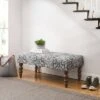 40" Claire Bench with Damascus Print Gray - Linon -Ottomans Official Shop unnamed file 2051