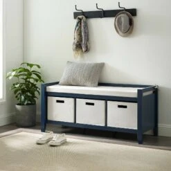 Luray Entryway Bench Navy - Linon -Ottomans Official Shop unnamed file 2064