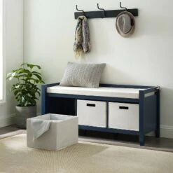 Luray Entryway Bench Navy - Linon -Ottomans Official Shop unnamed file 2065
