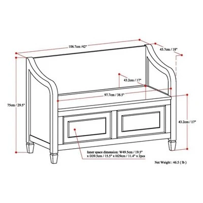 Hampshire Entryway Storage Bench - WyndenHall Rustic Natural Aged Brown 11 Hampshire Entryway Storage Bench - WyndenHall Rustic Natural Aged Brown - Image 9
