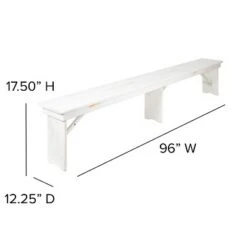 Flash Furniture HERCULES Series 8' x 12'' Solid Pine Folding Farm Bench with 3 Legs -Ottomans Official Shop unnamed file 2118