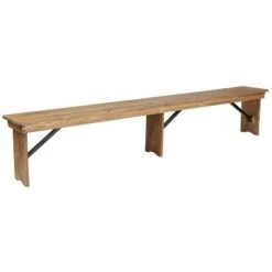 Flash Furniture HERCULES Series 8' x 12'' Solid Pine Folding Farm Bench with 3 Legs -Ottomans Official Shop unnamed file 2126