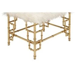 Olivia & May Modern Faux Fur Stool Gold - Olivia & May 6 Olivia & May Modern Faux Fur Stool Gold - Olivia & May -Ottomans Official Shop unnamed file 2145