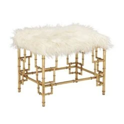 Olivia & May Modern Faux Fur Stool Gold - Olivia & May 7 Olivia & May Modern Faux Fur Stool Gold - Olivia & May -Ottomans Official Shop unnamed file 2146