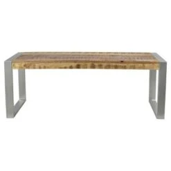 Reclaimed wood and Silver Metal - Bench - Timbergirl -Ottomans Official Shop unnamed file 2167