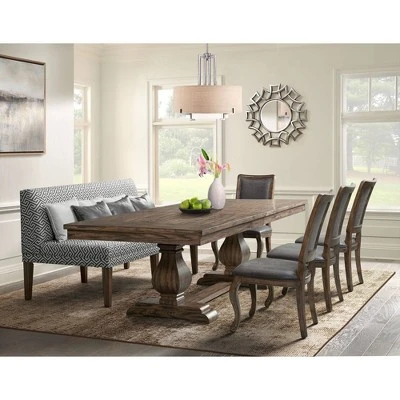 Hayward Upholstered Dining Settee Gray - Picket House Furnishings 3 Hayward Upholstered Dining Settee Gray - Picket House Furnishings