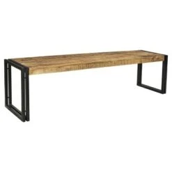 Handcrafted Reclaimed 60" Wood Bench with Iron Legs - Timbergirl