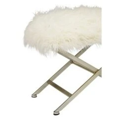 Olivia & May Modern Faux Fur Stool White - Olivia & May -Ottomans Official Shop unnamed file 2217