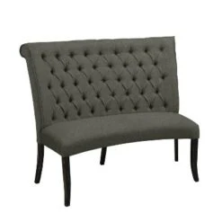 Brandta Button Tufted Round Loveseat Bench - HOMES: Inside + Out Gray/antique Black -Ottomans Official Shop unnamed file 2261
