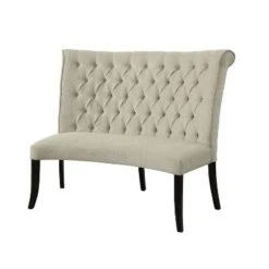 Brandta Button Tufted Round Loveseat Bench - HOMES: Inside + Out Gray/antique Black -Ottomans Official Shop unnamed file 2262