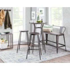 Oregon Industrial Counter Bench - LumiSource Gray -Ottomans Official Shop unnamed file 2269