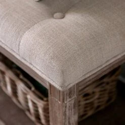Wixam Tufted Bench Beige/Brown - HOMES: Inside + Out -Ottomans Official Shop unnamed file 2296