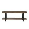 48" Pomona Solid Wood and Metal Entryway Bench Brown - Alaterre Furniture