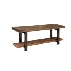 48" Pomona Solid Wood and Metal Entryway Bench Brown - Alaterre Furniture -Ottomans Official Shop unnamed file 2315