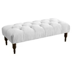 Edwardian Upholstered Tufted Bench - Skyline Furniture White 10 Edwardian Upholstered Tufted Bench - Skyline Furniture White -Ottomans Official Shop unnamed file 2343