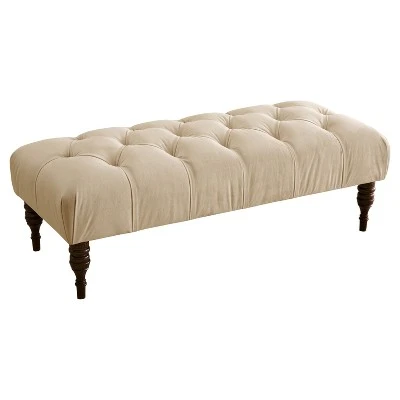 Edwardian Upholstered Tufted Bench - Skyline Furniture White 8 Edwardian Upholstered Tufted Bench - Skyline Furniture White - Image 6