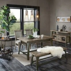 Ink+Ivy Oliver Dining Bench Gray