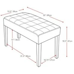 California 24 Panel Bench - CorLiving Brown -Ottomans Official Shop unnamed file 2396