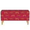 Storage Bench Cheetah Walk Raspberry - Skyline Furniture