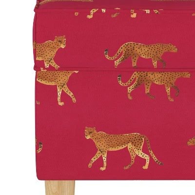 Storage Bench Cheetah Walk Raspberry - Skyline Furniture 5 Storage Bench Cheetah Walk Raspberry - Skyline Furniture - Image 3