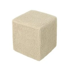 Tessie Knitted Foot Stool - Christopher Knight Home Beige -Ottomans Official Shop unnamed file 243
